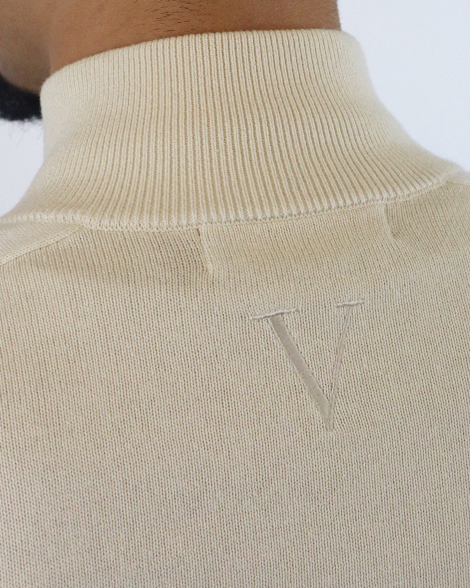 IMPERIAL HALF ZIP SWEATER - BEIGE