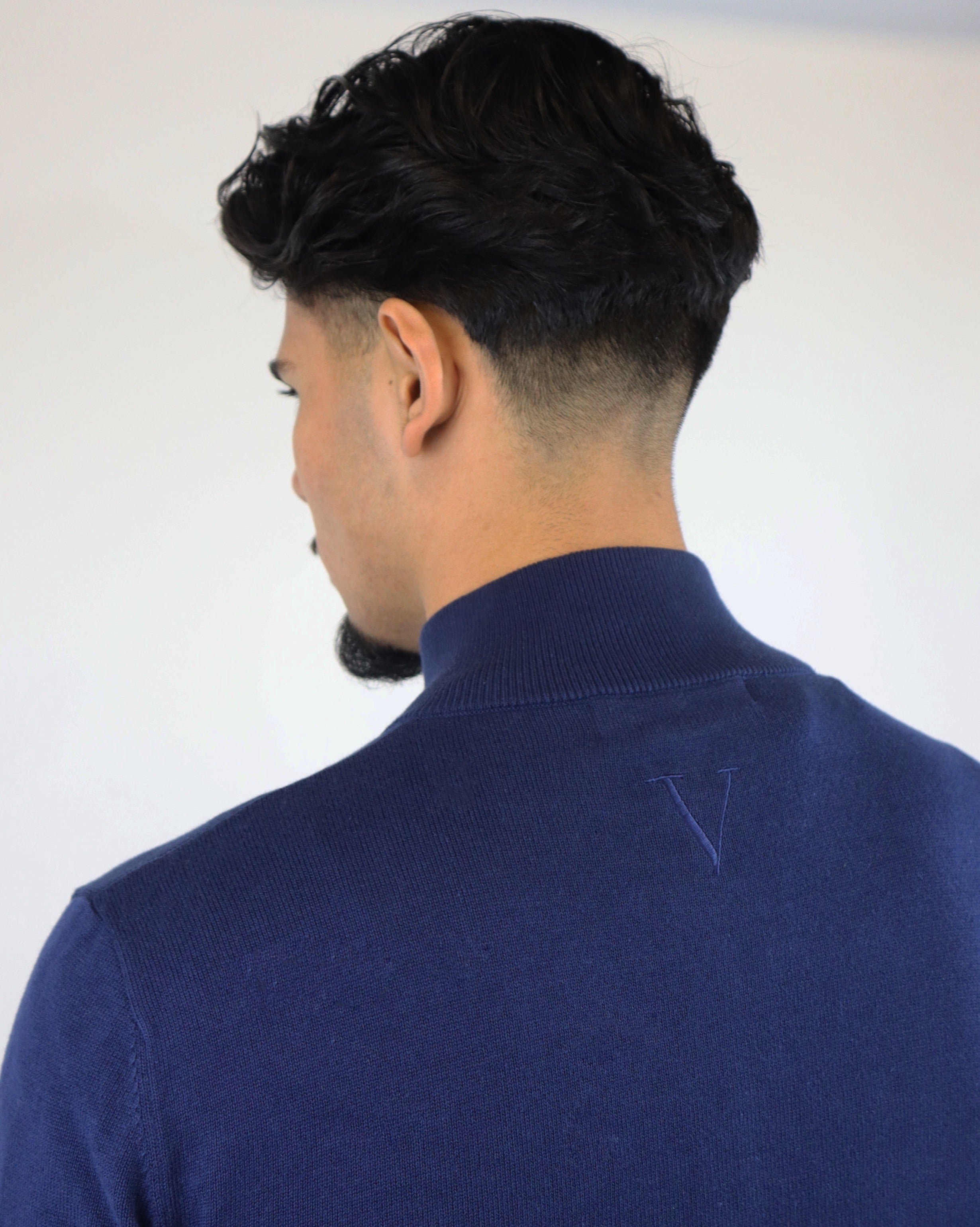 IMPERIAL HALF ZIP SWEATER - NAVY