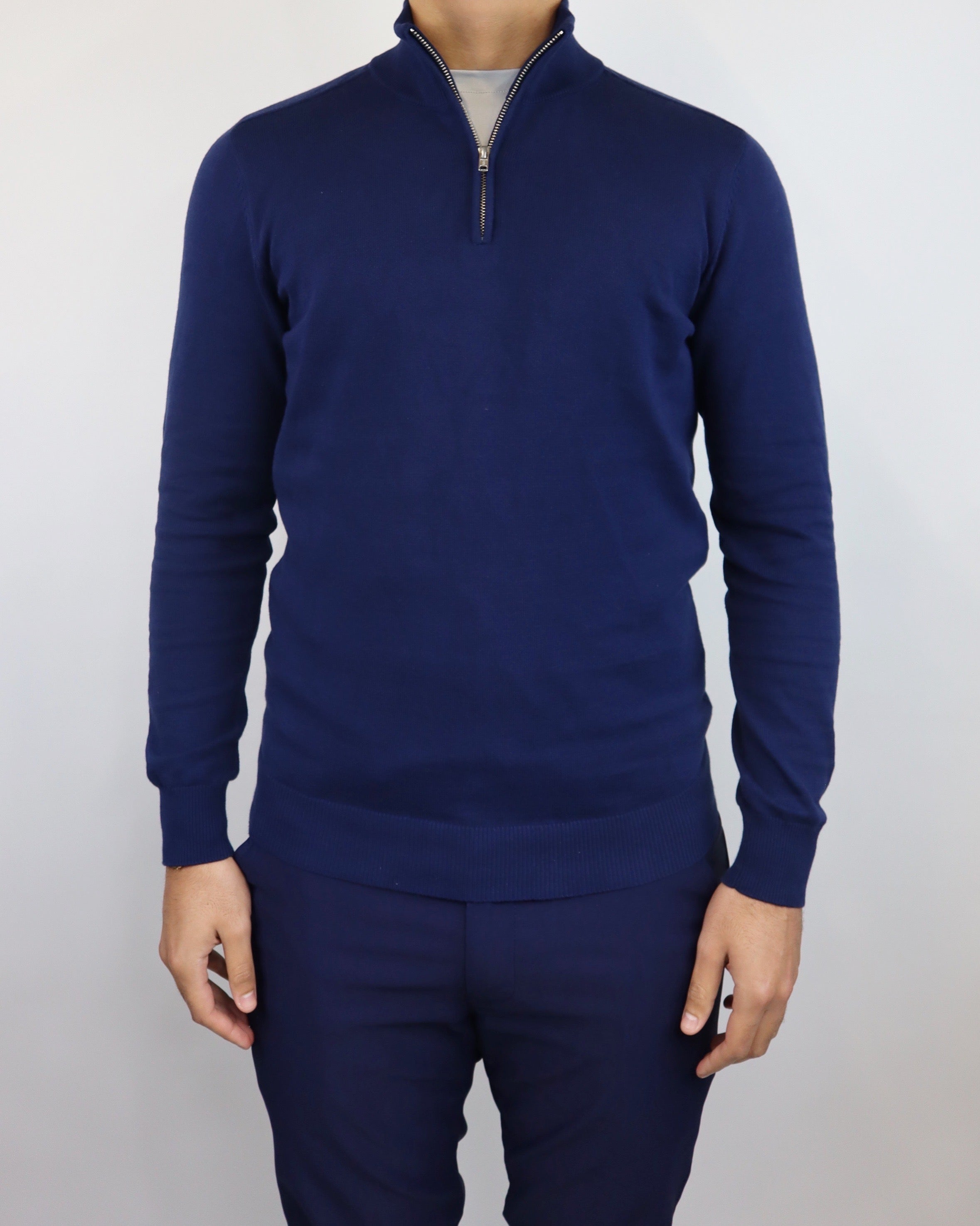 IMPERIAL HALF ZIP SWEATER - NAVY