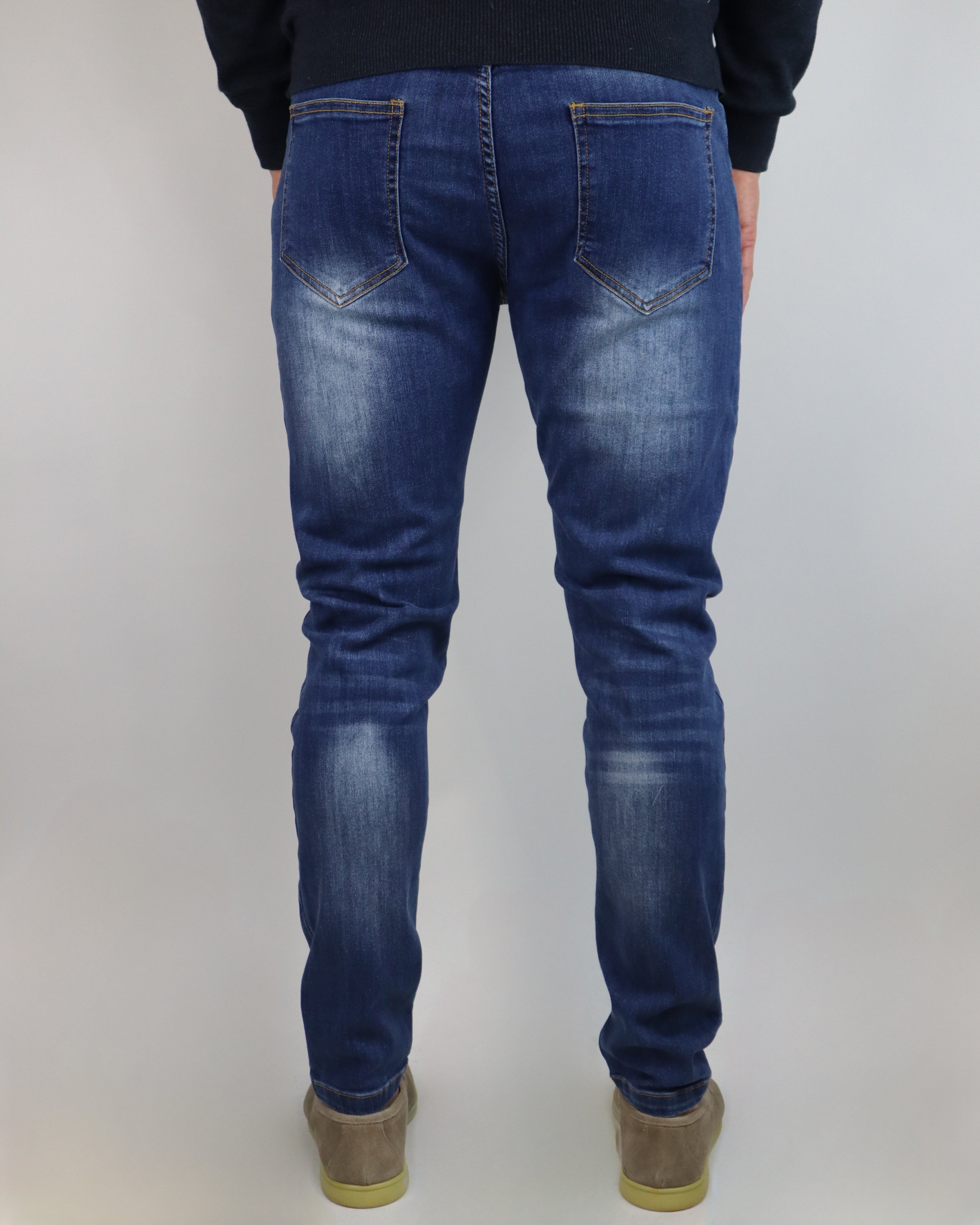 DE LAVENZI STRETCH JEANS - BLAUW