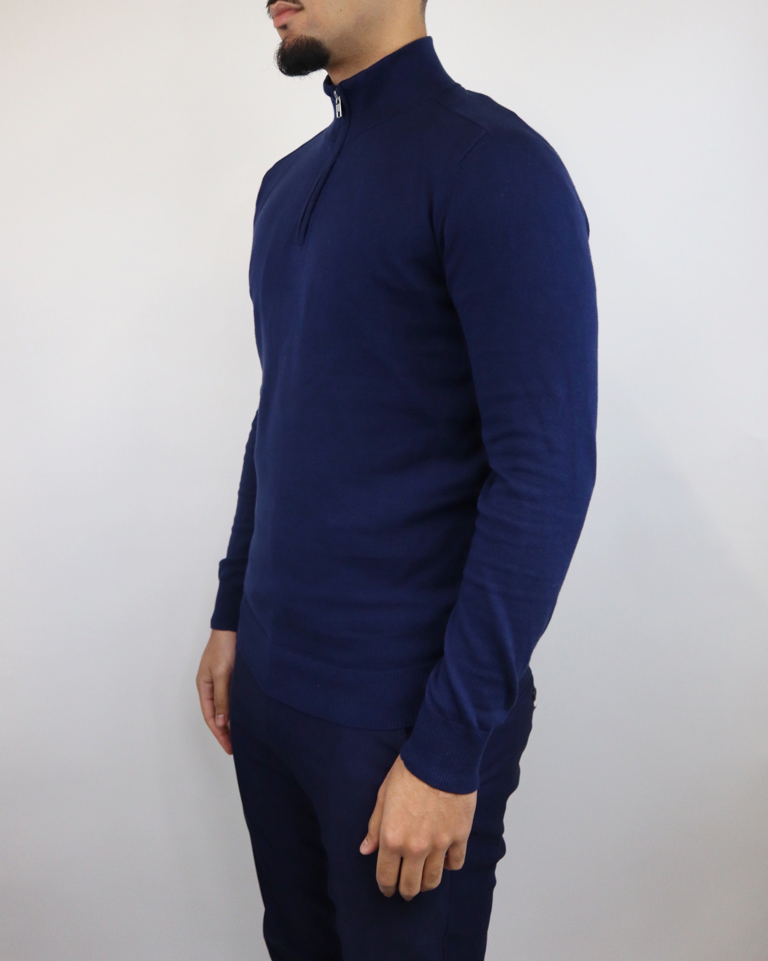 IMPERIAL HALF ZIP SWEATER - NAVY