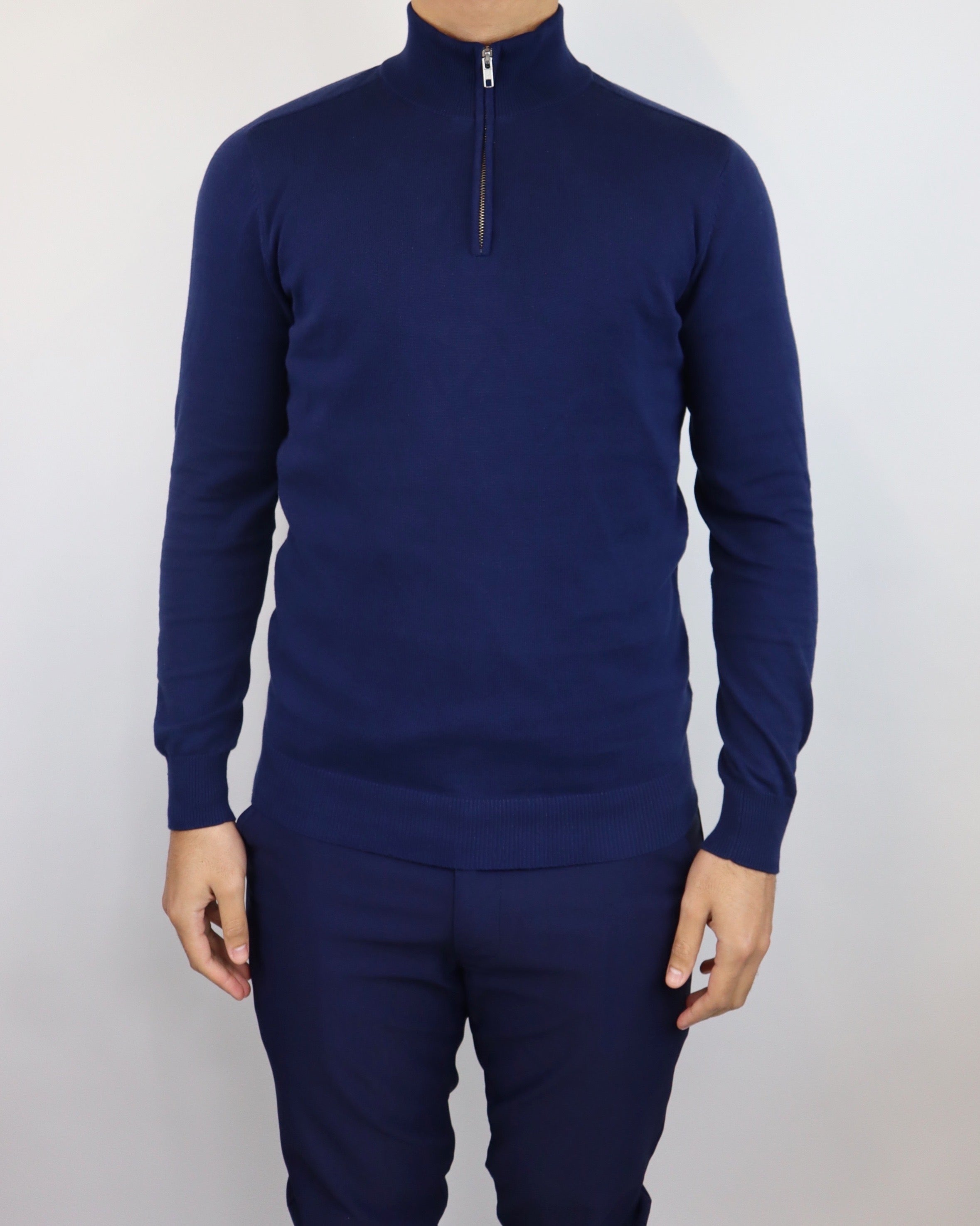 IMPERIAL HALF ZIP SWEATER - NAVY